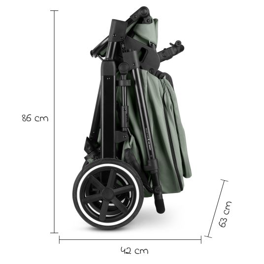 ABC Design Kombi-Kinderwagen Salsa 5 Air inkl. Wickeltasche Urban, Winterfußsack, Babywanne & Sportsitz - Pine