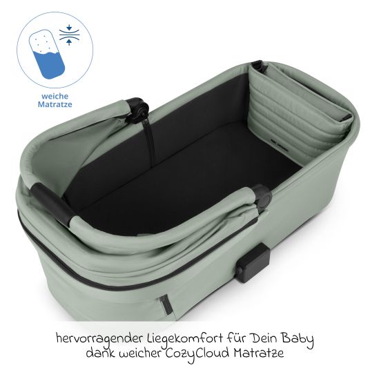 ABC Design Kombi-Kinderwagen Salsa 5 Air inkl. Wickeltasche Urban, Winterfußsack, Babywanne & Sportsitz - Pine