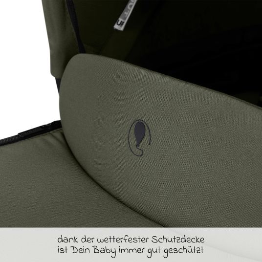 ABC Design Kombi-Kinderwagen Salsa 5 Air inkl. Wickeltasche Urban, Winterfußsack, Babywanne & Sportsitz - Pure - Avocado