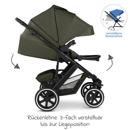 ABC Design Kombi-Kinderwagen Salsa 5 Air inkl. Wickeltasche Urban, Winterfußsack, Babywanne & Sportsitz - Pure - Avocado