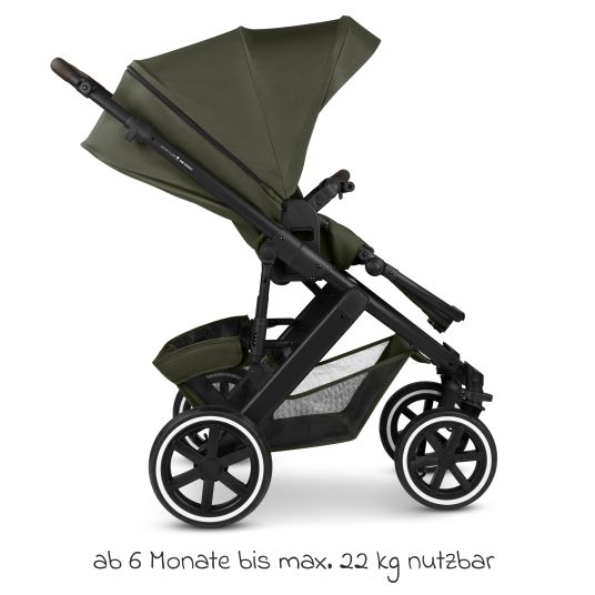 ABC Design Kombi-Kinderwagen Salsa 5 Air inkl. Wickeltasche Urban, Winterfußsack, Babywanne & Sportsitz - Pure - Avocado