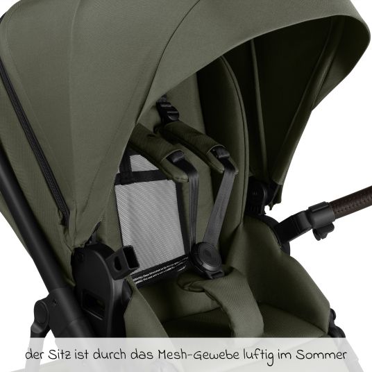 ABC Design Kombi-Kinderwagen Salsa 5 Air inkl. Wickeltasche Urban, Winterfußsack, Babywanne & Sportsitz - Pure - Avocado