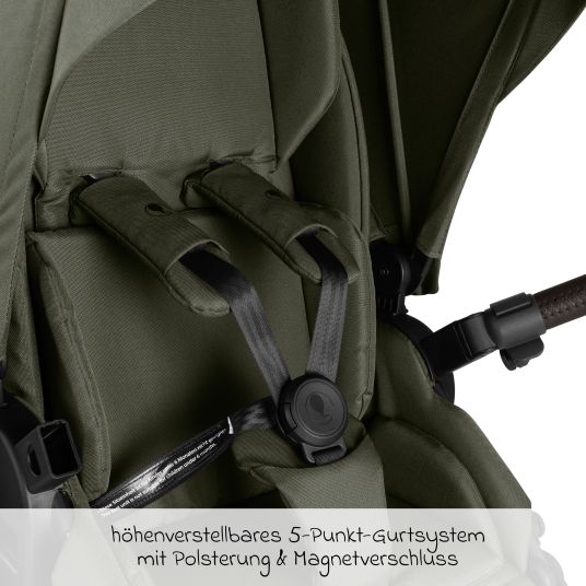 ABC Design Kombi-Kinderwagen Salsa 5 Air inkl. Wickeltasche Urban, Winterfußsack, Babywanne & Sportsitz - Pure - Avocado