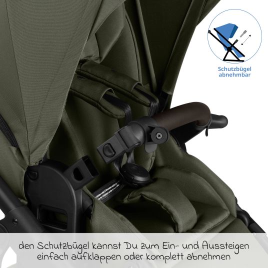 ABC Design Kombi-Kinderwagen Salsa 5 Air inkl. Wickeltasche Urban, Winterfußsack, Babywanne & Sportsitz - Pure - Avocado