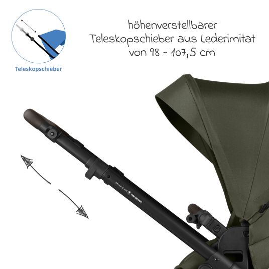 ABC Design Kombi-Kinderwagen Salsa 5 Air inkl. Wickeltasche Urban, Winterfußsack, Babywanne & Sportsitz - Pure - Avocado