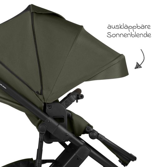 ABC Design Kombi-Kinderwagen Salsa 5 Air inkl. Wickeltasche Urban, Winterfußsack, Babywanne & Sportsitz - Pure - Avocado