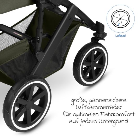 ABC Design Kombi-Kinderwagen Salsa 5 Air inkl. Wickeltasche Urban, Winterfußsack, Babywanne & Sportsitz - Pure - Avocado