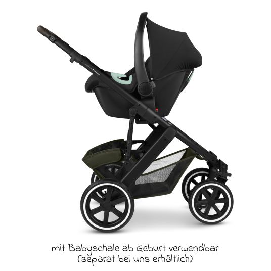 ABC Design Kombi-Kinderwagen Salsa 5 Air inkl. Wickeltasche Urban, Winterfußsack, Babywanne & Sportsitz - Pure - Avocado