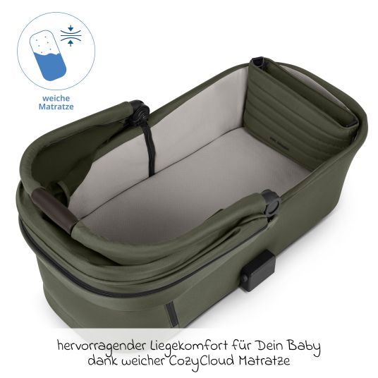 ABC Design Kombi-Kinderwagen Salsa 5 Air inkl. Wickeltasche Urban, Winterfußsack, Babywanne & Sportsitz - Pure - Avocado