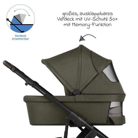 ABC Design Kombi-Kinderwagen Salsa 5 Air inkl. Wickeltasche Urban, Winterfußsack, Babywanne & Sportsitz - Pure - Avocado