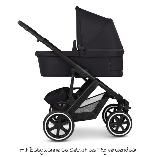 ABC Design Kombi-Kinderwagen Salsa 5 Air inkl. Wickeltasche Urban, Winterfußsack, Babywanne & Sportsitz - Pure - Coal