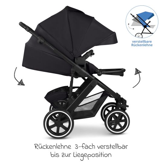 ABC Design Kombi-Kinderwagen Salsa 5 Air inkl. Wickeltasche Urban, Winterfußsack, Babywanne & Sportsitz - Pure - Coal