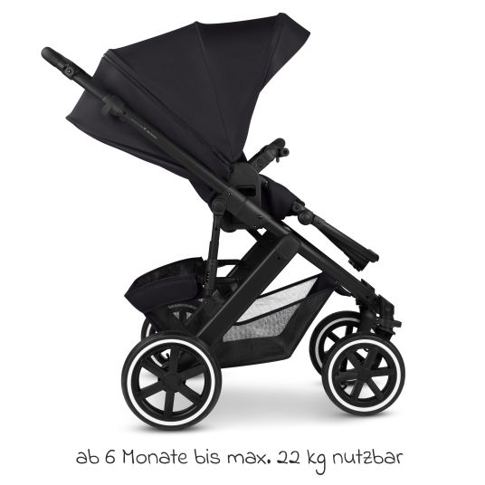 ABC Design Kombi-Kinderwagen Salsa 5 Air inkl. Wickeltasche Urban, Winterfußsack, Babywanne & Sportsitz - Pure - Coal