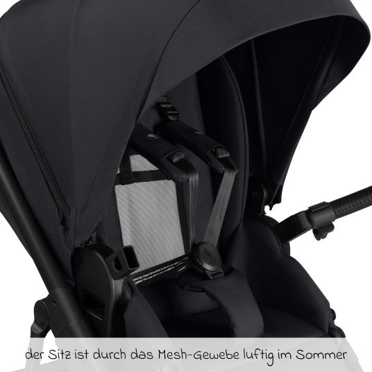 ABC Design Kombi-Kinderwagen Salsa 5 Air inkl. Wickeltasche Urban, Winterfußsack, Babywanne & Sportsitz - Pure - Coal