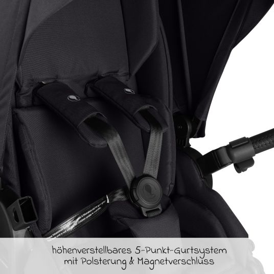 ABC Design Kombi-Kinderwagen Salsa 5 Air inkl. Wickeltasche Urban, Winterfußsack, Babywanne & Sportsitz - Pure - Coal