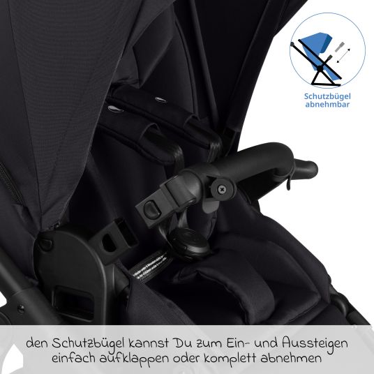 ABC Design Kombi-Kinderwagen Salsa 5 Air inkl. Wickeltasche Urban, Winterfußsack, Babywanne & Sportsitz - Pure - Coal