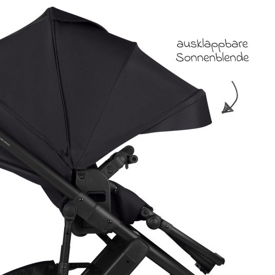 ABC Design Kombi-Kinderwagen Salsa 5 Air inkl. Wickeltasche Urban, Winterfußsack, Babywanne & Sportsitz - Pure - Coal