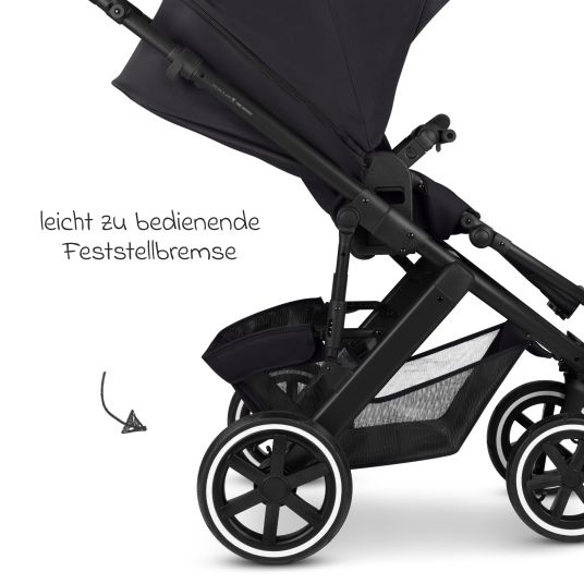 ABC Design Kombi-Kinderwagen Salsa 5 Air inkl. Wickeltasche Urban, Winterfußsack, Babywanne & Sportsitz - Pure - Coal