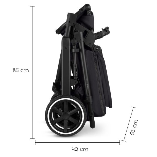 ABC Design Kombi-Kinderwagen Salsa 5 Air inkl. Wickeltasche Urban, Winterfußsack, Babywanne & Sportsitz - Pure - Coal