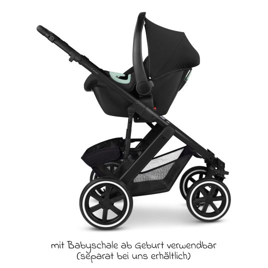 ABC Design Kombi-Kinderwagen Salsa 5 Air inkl. Wickeltasche Urban, Winterfußsack, Babywanne & Sportsitz - Pure - Coal