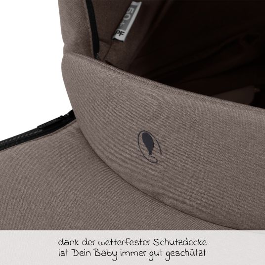 ABC Design Kombi-Kinderwagen Salsa 5 Air inkl. Wickeltasche Urban, Winterfußsack, Babywanne & Sportsitz - Pure - Nature