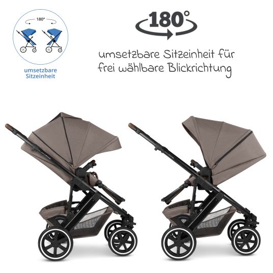 ABC Design Kombi-Kinderwagen Salsa 5 Air inkl. Wickeltasche Urban, Winterfußsack, Babywanne & Sportsitz - Pure - Nature