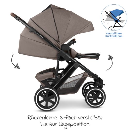 ABC Design Kombi-Kinderwagen Salsa 5 Air inkl. Wickeltasche Urban, Winterfußsack, Babywanne & Sportsitz - Pure - Nature