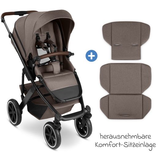 ABC Design Kombi-Kinderwagen Salsa 5 Air inkl. Wickeltasche Urban, Winterfußsack, Babywanne & Sportsitz - Pure - Nature