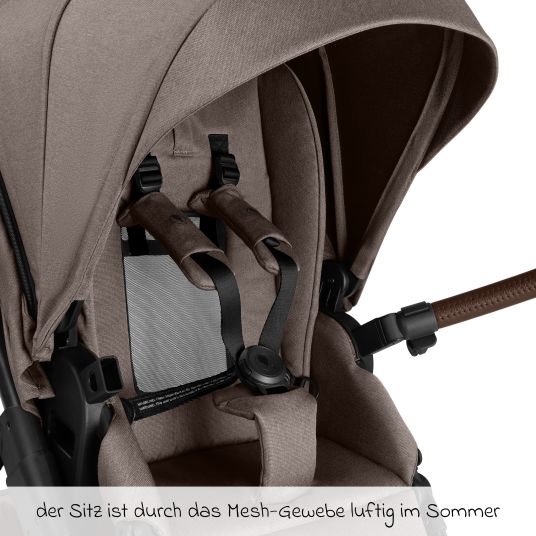 ABC Design Kombi-Kinderwagen Salsa 5 Air inkl. Wickeltasche Urban, Winterfußsack, Babywanne & Sportsitz - Pure - Nature