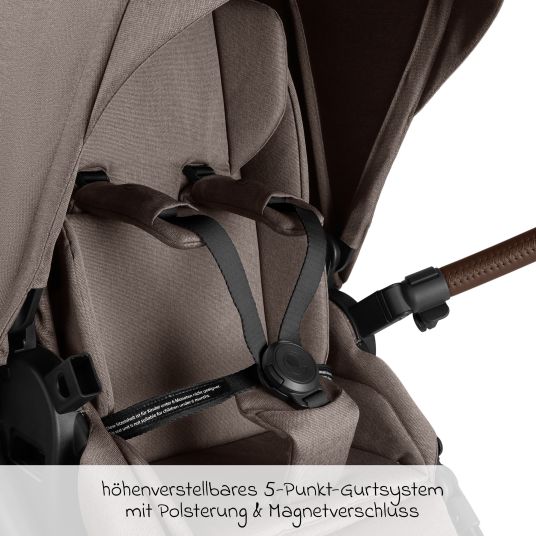 ABC Design Kombi-Kinderwagen Salsa 5 Air inkl. Wickeltasche Urban, Winterfußsack, Babywanne & Sportsitz - Pure - Nature