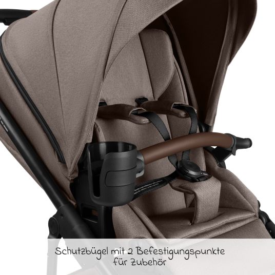 ABC Design Kombi-Kinderwagen Salsa 5 Air inkl. Wickeltasche Urban, Winterfußsack, Babywanne & Sportsitz - Pure - Nature