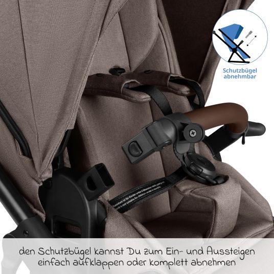 ABC Design Kombi-Kinderwagen Salsa 5 Air inkl. Wickeltasche Urban, Winterfußsack, Babywanne & Sportsitz - Pure - Nature