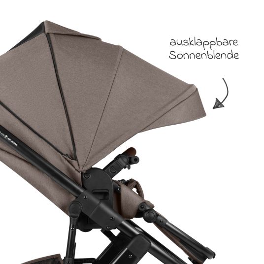 ABC Design Kombi-Kinderwagen Salsa 5 Air inkl. Wickeltasche Urban, Winterfußsack, Babywanne & Sportsitz - Pure - Nature