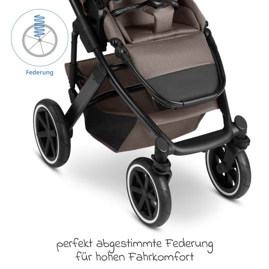 ABC Design Kombi-Kinderwagen Salsa 5 Air inkl. Wickeltasche Urban, Winterfußsack, Babywanne & Sportsitz - Pure - Nature