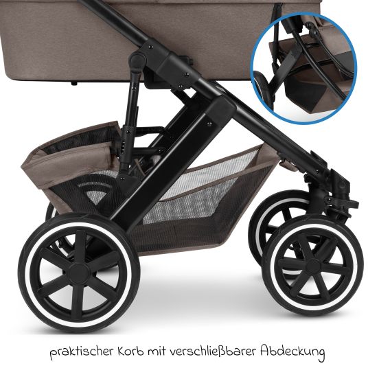 ABC Design Kombi-Kinderwagen Salsa 5 Air inkl. Wickeltasche Urban, Winterfußsack, Babywanne & Sportsitz - Pure - Nature