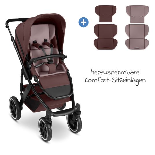 ABC Design Salsa 5 Air baby carriage set incl. carrycot, sports seat, Urban changing bag, winter footmuff and second cushion insert - Umbra