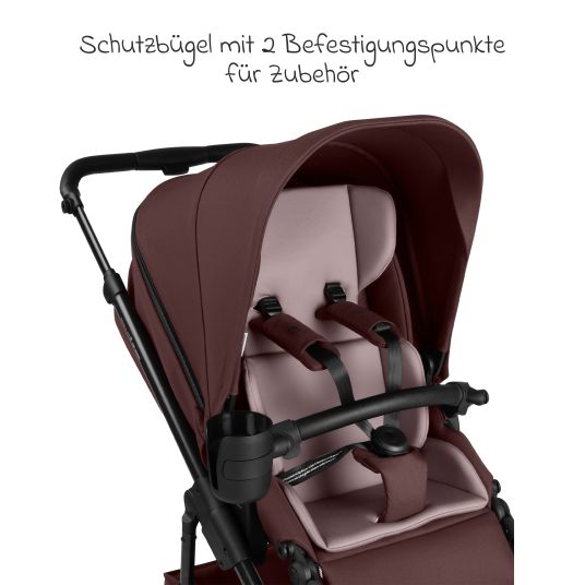 ABC Design Salsa 5 Air baby carriage set incl. carrycot, sports seat, Urban changing bag, winter footmuff and second cushion insert - Umbra