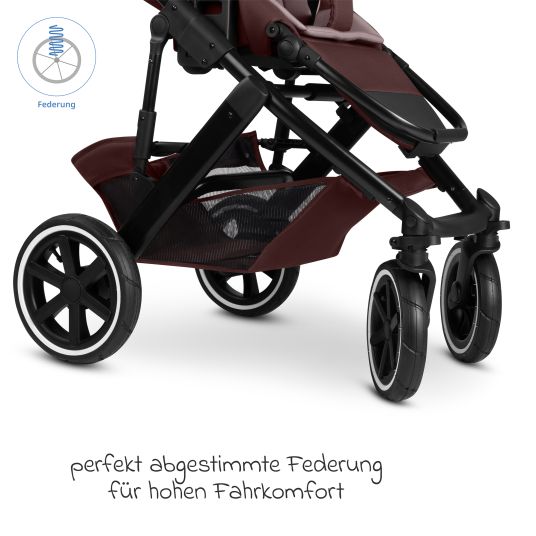 ABC Design Kombi-Kinderwagen Salsa 5 Air Set inkl. Babywanne, Sportsitz, Wickeltasche Urban, Winterfußsack und zweite Kisseneinlage - Umbra