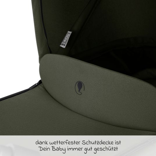 ABC Design Kombi-Kinderwagen Salsa 5 Run - inkl. Babywanne, Sportsitz, Sportzulassung, Luftbereifung, Sitzeinlage & Handbremse inkl. XXL-Zubehörpaket - Pure - Avocado