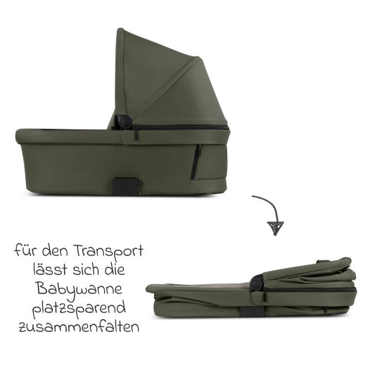 ABC Design Kombi-Kinderwagen Salsa 5 Run - inkl. Babywanne, Sportsitz, Sportzulassung, Luftbereifung, Sitzeinlage & Handbremse inkl. XXL-Zubehörpaket - Pure - Avocado