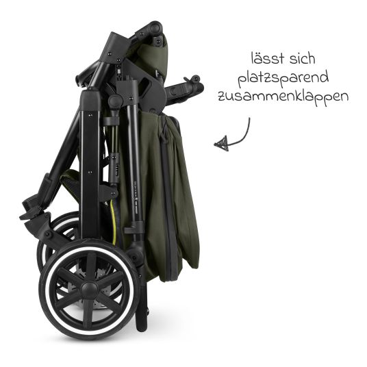 ABC Design Kombi-Kinderwagen Salsa 5 Run - inkl. Babywanne, Sportsitz, Sportzulassung, Luftbereifung, Sitzeinlage & Handbremse inkl. XXL-Zubehörpaket - Pure - Avocado