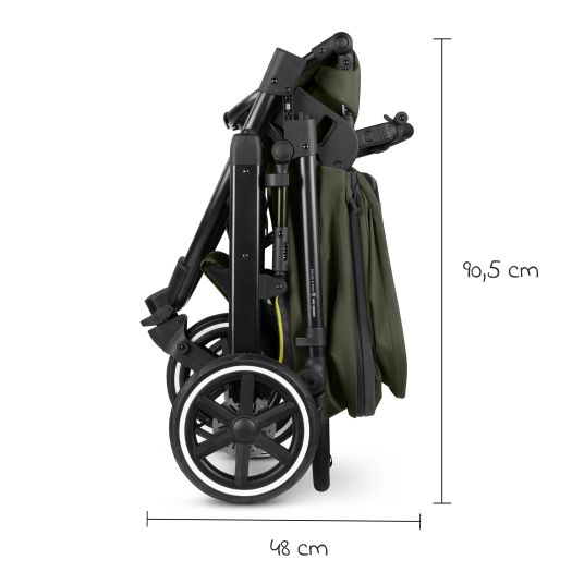 ABC Design Kombi-Kinderwagen Salsa 5 Run - inkl. Babywanne, Sportsitz, Sportzulassung, Luftbereifung, Sitzeinlage & Handbremse inkl. XXL-Zubehörpaket - Pure - Avocado