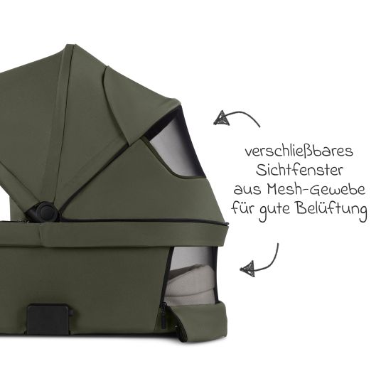 ABC Design Kombi-Kinderwagen Salsa 5 Run - inkl. Babywanne, Sportsitz, Sportzulassung, Luftbereifung, Sitzeinlage & Handbremse inkl. XXL-Zubehörpaket - Pure - Avocado