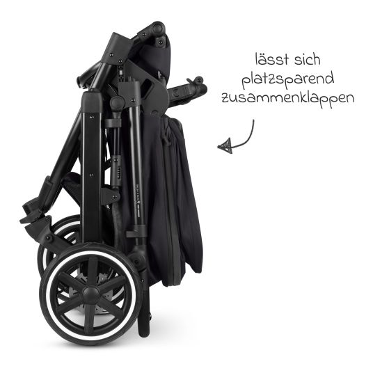 ABC Design Kombi-Kinderwagen Salsa 5 Run - inkl. Babywanne, Sportsitz, Sportzulassung, Luftbereifung, Sitzeinlage & Handbremse inkl. XXL-Zubehörpaket - Pure - Coal