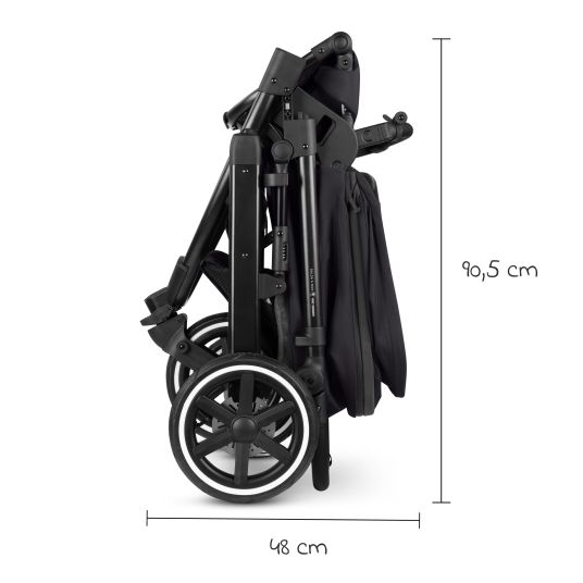 ABC Design Kombi-Kinderwagen Salsa 5 Run - inkl. Babywanne, Sportsitz, Sportzulassung, Luftbereifung, Sitzeinlage & Handbremse inkl. XXL-Zubehörpaket - Pure - Coal