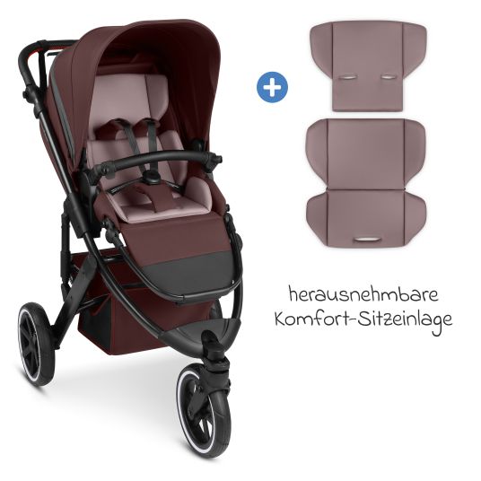 ABC Design Salsa 5 Run baby carriage - incl. carrycot, sports seat, sports approval, pneumatic tires, seat insert & handbrake incl. XXL accessory package - Umbra