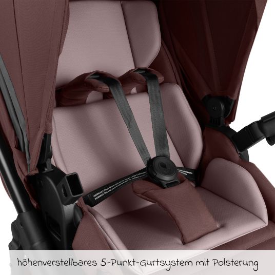 ABC Design Kombi-Kinderwagen Salsa 5 Run - inkl. Babywanne, Sportsitz, Sportzulassung, Luftbereifung, Sitzeinlage & Handbremse inkl. XXL-Zubehörpaket - Umbra