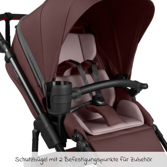 ABC Design Salsa 5 Run baby carriage - incl. carrycot, sports seat, sports approval, pneumatic tires, seat insert & handbrake incl. XXL accessory package - Umbra