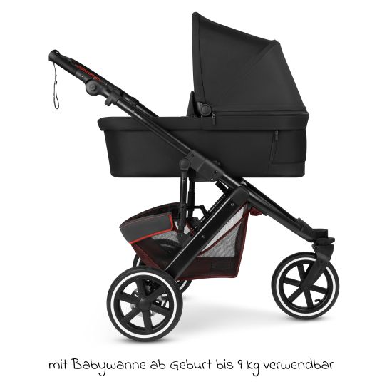 ABC Design Kombi-Kinderwagen Salsa 5 Run - inkl. Babywanne, Sportsitz, Sportzulassung, Luftbereifung, Sitzeinlage & Handbremse inkl. XXL-Zubehörpaket - Umbra