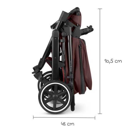 ABC Design Kombi-Kinderwagen Salsa 5 Run - inkl. Babywanne, Sportsitz, Sportzulassung, Luftbereifung, Sitzeinlage & Handbremse inkl. XXL-Zubehörpaket - Umbra